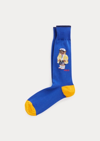 Calcetines Polo Ralph Lauren Hombre Azul Rey Azul Marino - Polo Bear & Stripe 2-Pack - MUWAV0798